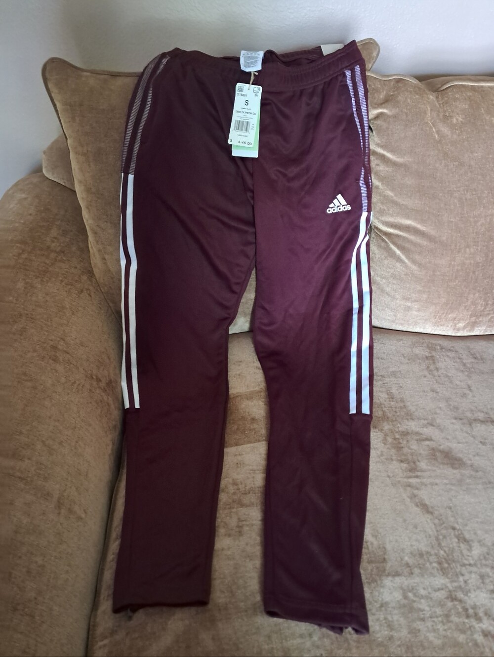 NWT Adidas Athletic Pants With Tapered Legs.